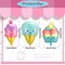 12pcs Large Ice Cream Balloons Foil Balloons(Pink, Purple, Blue, Yellow)